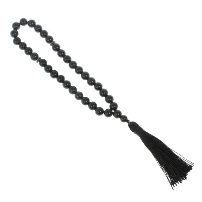 Четки из камня черный агат 33 бусин
