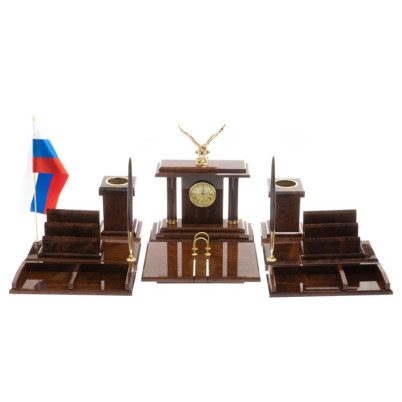 Письменный набор &quot;Горный орел&quot; камень обсидиан