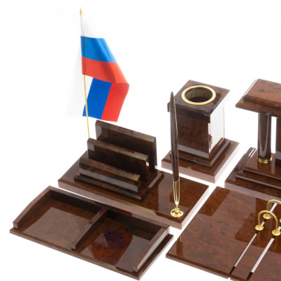 Письменный набор &quot;Горный орел&quot; камень обсидиан