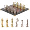 Шахматы "Ренессанс" доска 36х36 см лемезит змеевик фигуры цвет золото / серебро