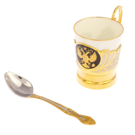 Чашка для кофе "Герб РФ" 80 мл с чернением Златоуст