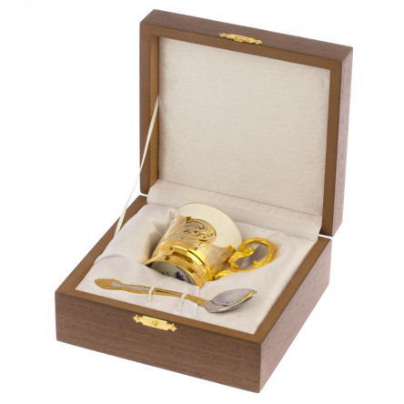 Чашка для кофе "Герб РФ" 80 мл с чернением Златоуст