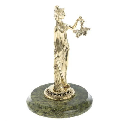 Статуэтка &quot;Фемида&quot; на подставке из баженовского змеевика