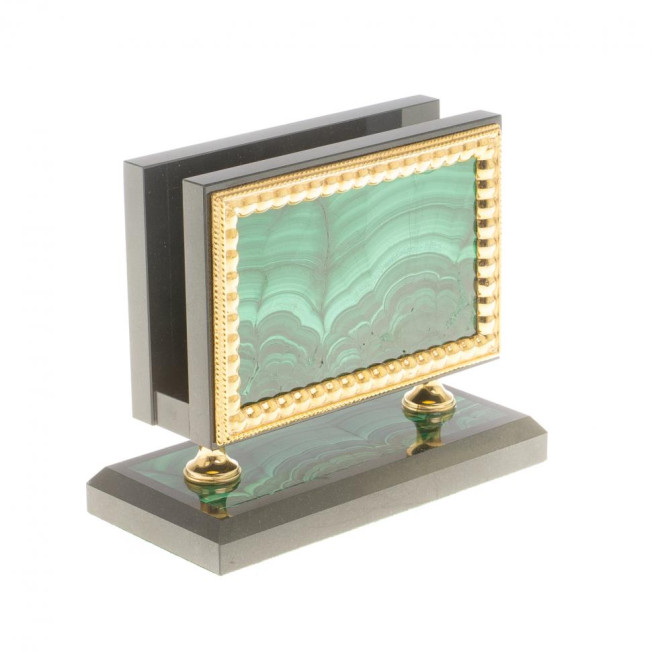 Визитница из малахита с позолотой  Златоуст