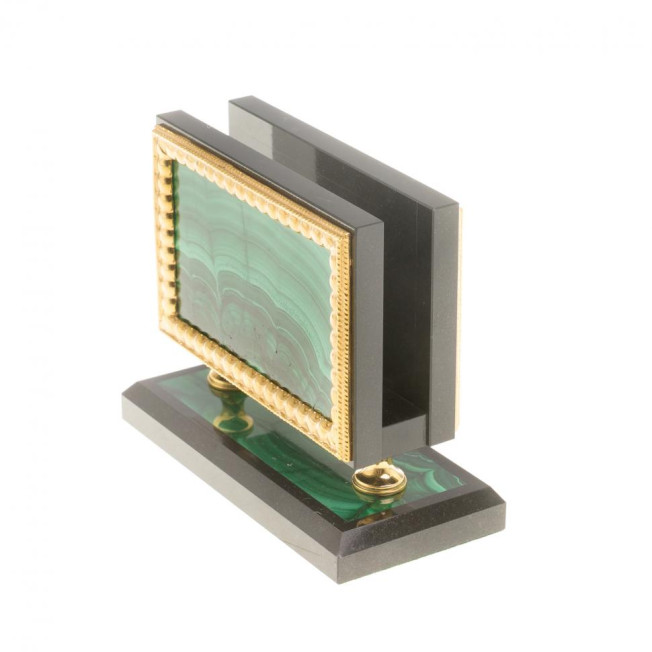 Визитница из малахита с позолотой  Златоуст