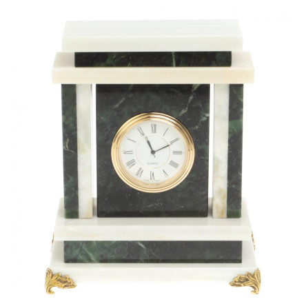Часы из нефрита и белого мрамора