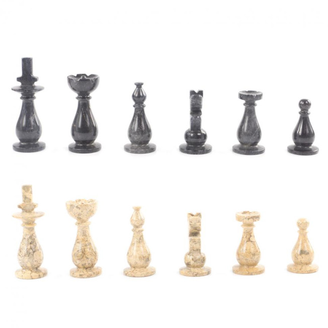 Декоративные шахматы из камня "Дебют" доска 38х38 см мрамор