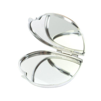 Зеркало карманное "Сердце" тигровый глаз цвет серебро