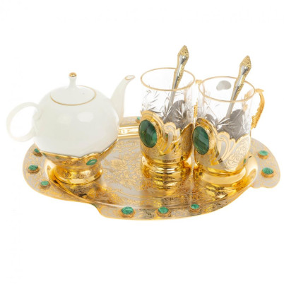 Набор чайный &quot;Малахит&quot; в подарочной коробке Златоуст