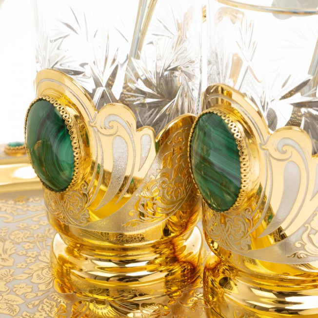 Набор чайный &quot;Малахит&quot; в подарочной коробке Златоуст