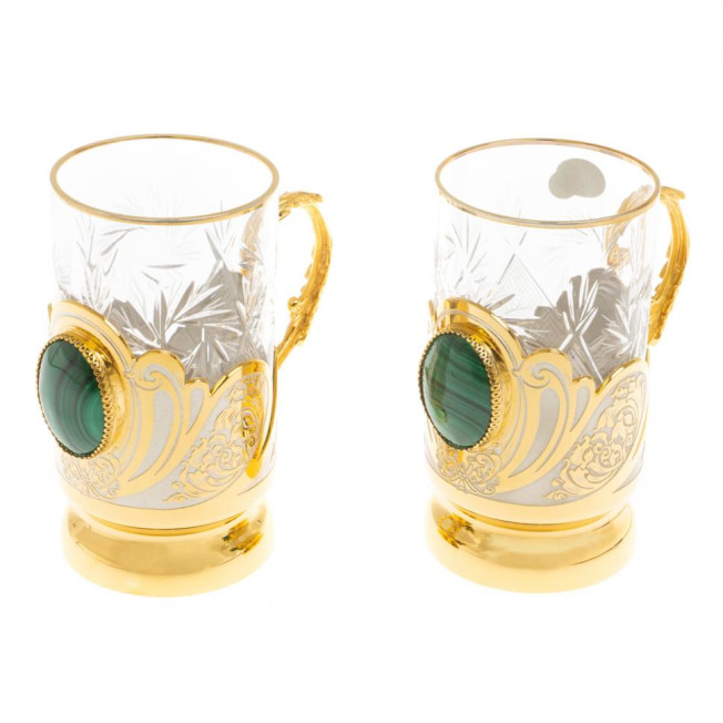 Набор чайный &quot;Малахит&quot; в подарочной коробке Златоуст