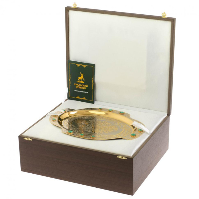 Набор чайный &quot;Малахит&quot; в подарочной коробке Златоуст