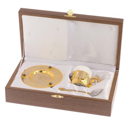 Кофейный набор "Агат" из серого агата 80 мл Златоуст