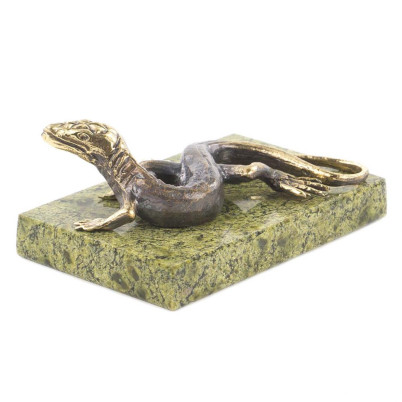 Статуэтка &quot;Варан средний&quot; бронза змеевик