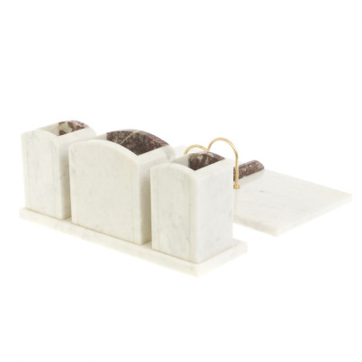 Письменный набор &quot;Канцелярский&quot; с гербом из мрамора и креноида