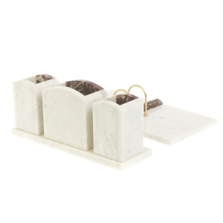 Письменный набор "Канцелярский" с гербом из мрамора и креноида