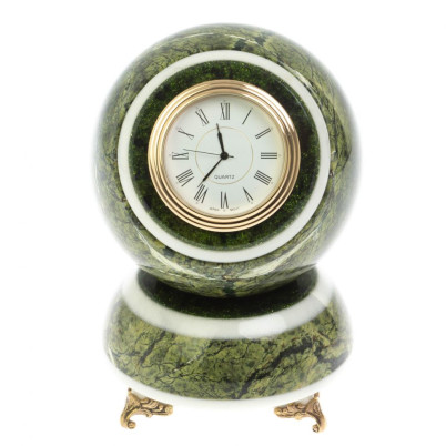 Часы шар &quot;Антистресс&quot; из змеевика 10,5 см