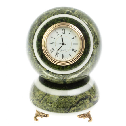 Часы шар "Антистресс" из змеевика 10,5 см