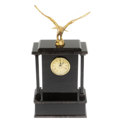 Настольные часы &quot;Орел&quot;из черного обсидиана