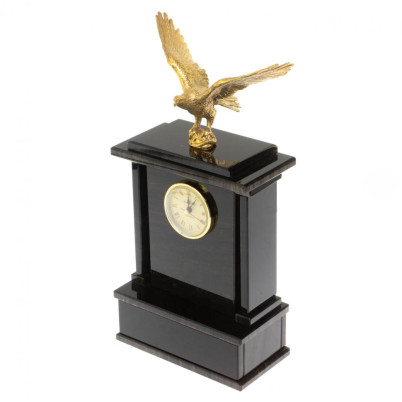 Настольные часы &quot;Орел&quot;из черного обсидиана