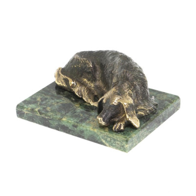 Статуэтка &quot;Собака охотничья&quot; из бронзы и змеевика