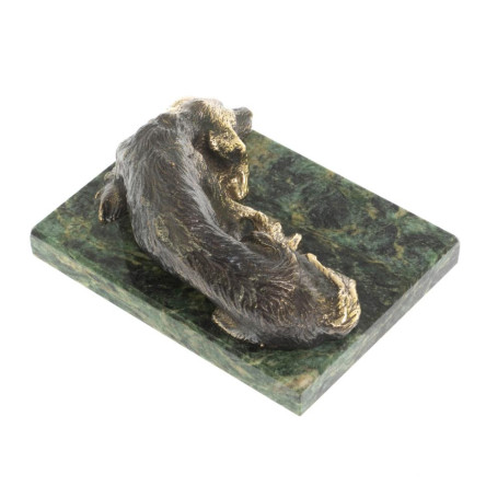 Статуэтка "Собака охотничья" из бронзы и змеевика