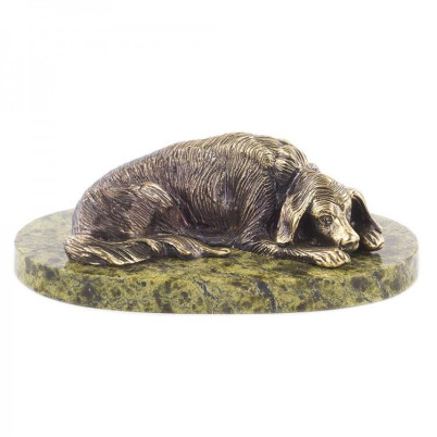 Статуэтка &quot;Собака охотничья&quot; из бронзы и змеевика