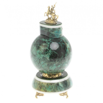 Часы "Георгий Победоносец" из шабровского змеевика