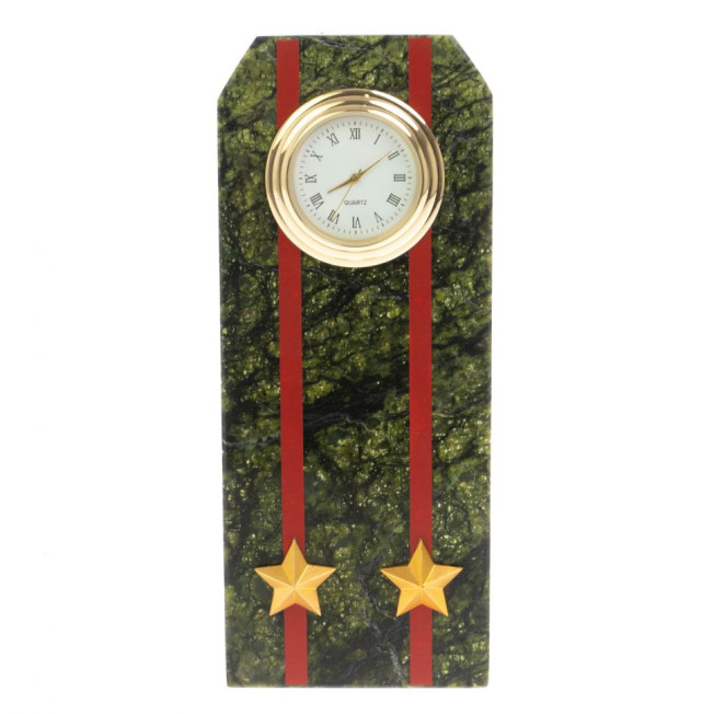 Часы подарочные &quot;Погон подполковник ВС&quot; серпентинит