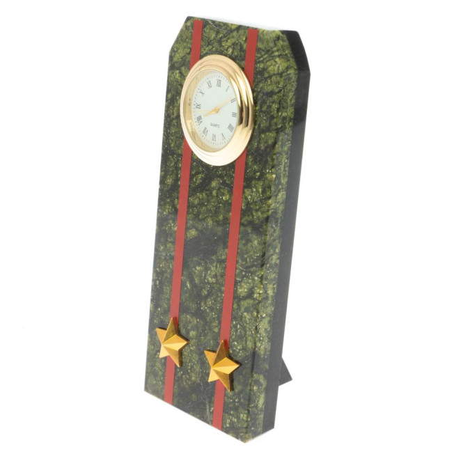 Часы подарочные &quot;Погон подполковник ВС&quot; серпентинит