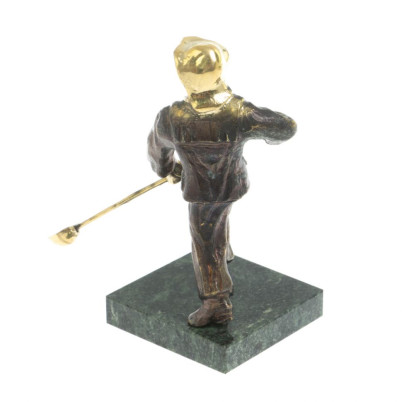 Статуэтка из бронзы &quot;Сталевар&quot; камень змеевик