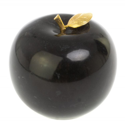 Яблоко из черного змеевика 10,5х10,5х9,5 см