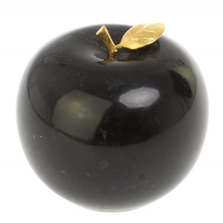 Яблоко из черного змеевика 10,5х10,5х9,5 см