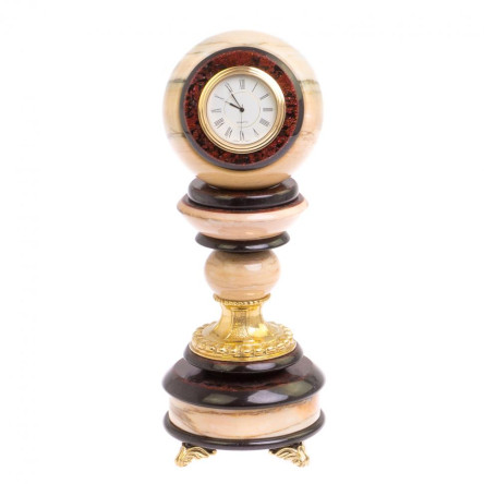 Настольные часы "Шар Антистресс" 10 см на подставке из мрамора