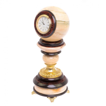 Настольные часы &quot;Шар Антистресс&quot; 10 см на подставке из мрамора