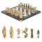 Шахматы "Викинги" бронзовые 40х40 см мрамор змеевик