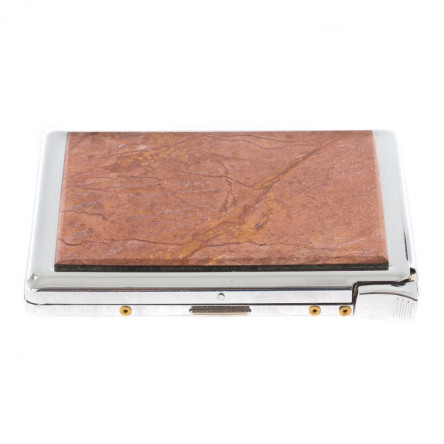 Портсигар на 10 сигарет с зажигалкой камень яшма