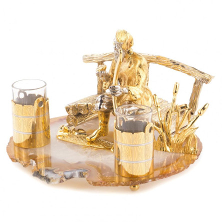 Набор из двух стопок "Отдых на мостике" камень агат Златоуст