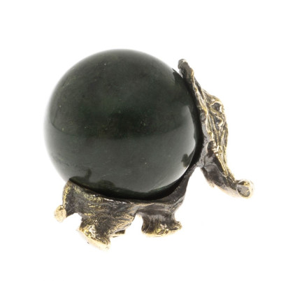 Статуэтка &quot;Слон с шаром № 2&quot; бронза змеевик