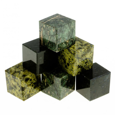 Камни для виски набор 6 кубиков микс из змеевика