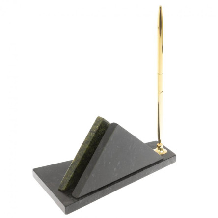 Визитница настольная с гербом России змеевик