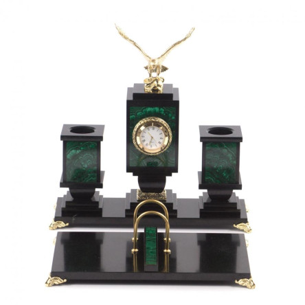 Настольный прибор из малахита "Горный орел"