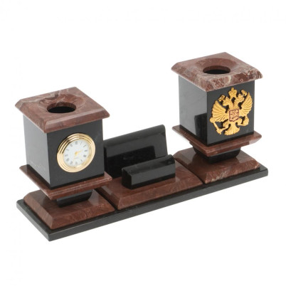 Офисный набор с подставкой для телефона из лемезита