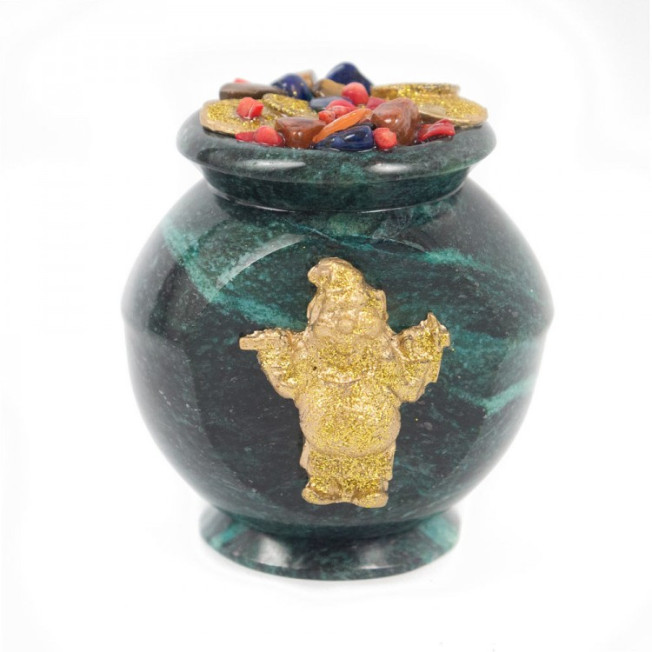 Сувенир &quot;Горшок с гномом&quot; змеевик