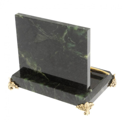 Настольные часы из змеевика 16х10х13,5 см