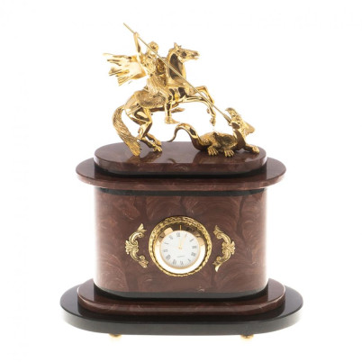 Часы &quot;Георгий Победоносец&quot; бронза лемезит