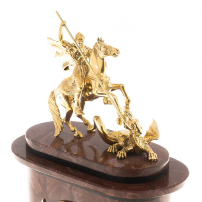 Часы &quot;Георгий Победоносец&quot; бронза лемезит