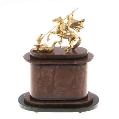 Часы &quot;Георгий Победоносец&quot; бронза лемезит