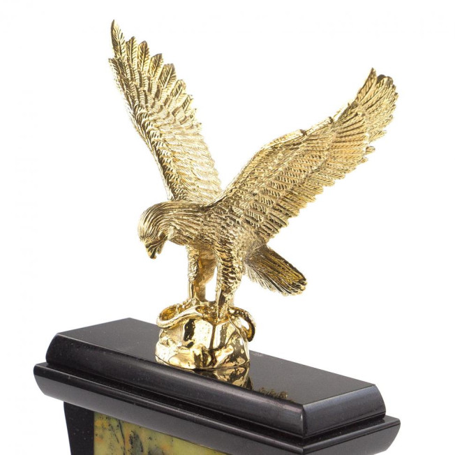 Часы &quot;Орел&quot; из бронзы камень офиокальцит