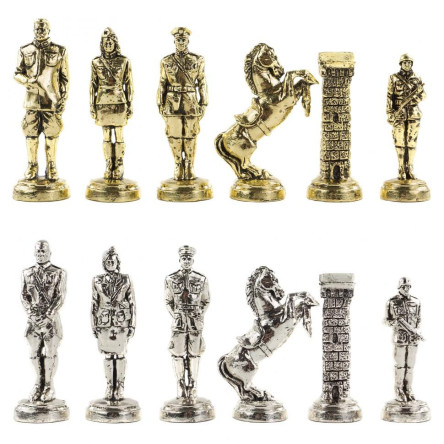 Настольные шахматы "Великая Отечественная война" доска 44х44 см креноид мрамор